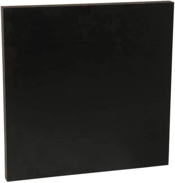 Made in USA - 3/8" Thick x 4' Wide x 4' Long, Recycled UHMW Sheet - Black, Shore D-67 Hardness, ±0.020 Tolerance - USA Tool & Supply