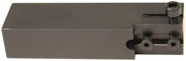 Hertel - HCE, Left Hand Cut, Indexable Cutoff Toolholder - 0.531 Max Depth of Cut, 25.4mm Shank Width, 1/2" Shank Height, 4-1/2" OAL - USA Tool & Supply