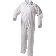KleenGuard - Size 3XL Film Laminate General Purpose Coveralls - White, Zipper Closure, Serged Seams - USA Tool & Supply