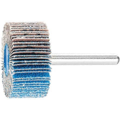 PFERD - 1-1/2" Diam x 1" Face Width, Aluminum Oxide Coated Mounted Flap Wheel - 1/4" Shank Mount, 80 Grit, 25,000 Max RPM - USA Tool & Supply
