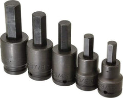 Proto - 5 Piece 3/4" Drive Inch Impact Hex Bit Socket Set - 9/16 to 1" Hex - USA Tool & Supply