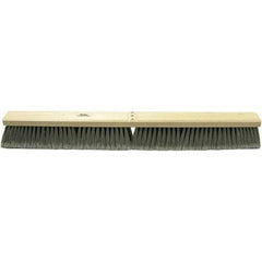 Weiler - 24" Medium Duty Polyester Push Broom - 3" Bristle Length, Wood Block, Bolt-On Handle Connection, Handle Sold Separately - USA Tool & Supply