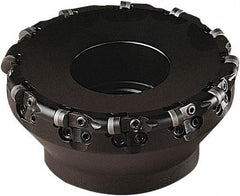 Seco - 109.5mm Cut Diam, 4.5mm Max Depth, 32mm Arbor Hole, 8 Inserts, RN.N 0903 Insert Style, Indexable Copy Face Mill - 8,100 Max RPM, 50mm High - USA Tool & Supply