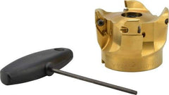 Seco - 3" Cut Diam, 0.394" Max Depth, 1" Arbor Hole, 4 Inserts, VPGX 2206..E.-E10 Insert Style, Indexable Copy Face Mill - R220.97 Cutter Style, 25,000 Max RPM, 2-1/4 High, Through Coolant, Series R220.97 - USA Tool & Supply