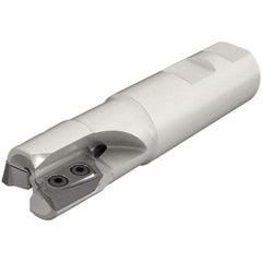 Iscar - 1" Cut Diam, 0.709" Max Depth of Cut, 1" Shank Diam, 4" OAL, Indexable Square Shoulder End Mill - HP AD.. 1906.. Inserts, Weldon Shank, 90° Lead Angle, Through Coolant, Series Heliplus - USA Tool & Supply