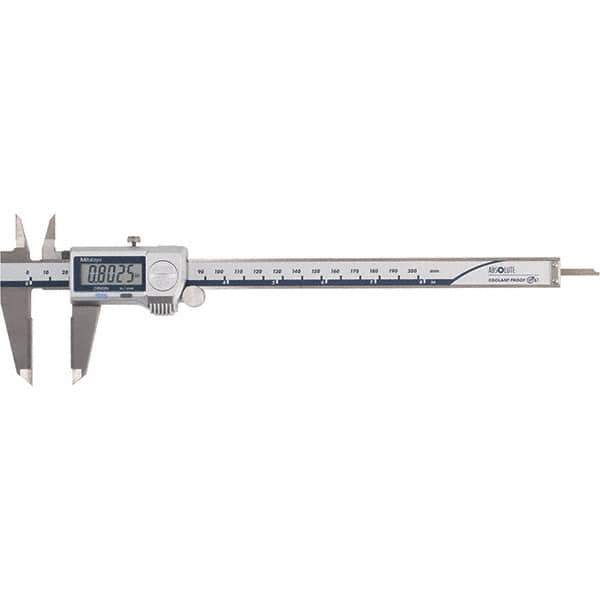 Mitutoyo - 0 to 8" Range 0.01mm Resolution, Electronic Caliper - Steel with 50mm Carbide-Tipped Jaws, 0.001" Accuracy - USA Tool & Supply