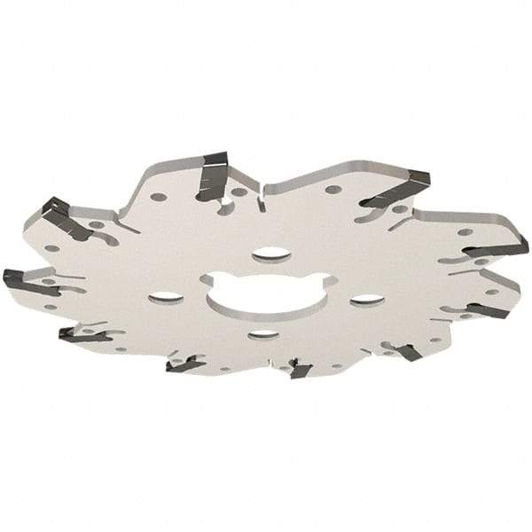 Iscar - Arbor Hole Connection, 0.132" Cutting Width, 1.34" Depth of Cut, 4.92" Cutter Diam, 1-1/4" Hole Diam, 8 Tooth Indexable Slotting Cutter - GM Toolholder, GIM, GIMY, GIP Insert, Right Hand Cutting Direction - USA Tool & Supply
