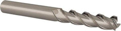 Value Collection - 3/8" Diam, 1-1/2" Length of Cut, 3/8" Shank Diam, 3-1/2" OAL, 3 Flute Solid Carbide Square End Mill - Single End, Uncoated, Spiral Flute, 45° Helix Angle, Long Length - USA Tool & Supply