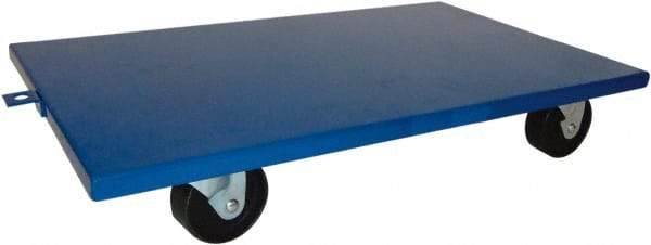 PRO-SOURCE - 2,000 Lb Capacity Steel Lip Down Dolly - 30" Long x 18" Wide, 4" Wheels - USA Tool & Supply
