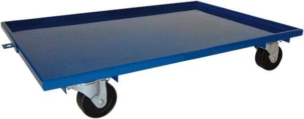 PRO-SOURCE - 1,600 Lb Capacity Steel Lip Up Dolly - 27" Long x 16" Wide, 4" Wheels - USA Tool & Supply