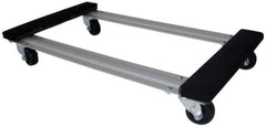 PRO-SOURCE - 1,000 Lb Capacity Oak/Metal Open Carpet Covered Raised Ends Dolly - 30" Long x 18" Wide, 3" Wheels - USA Tool & Supply