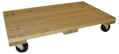 PRO-SOURCE - 1,000 Lb Capacity Hardwood/Polyolefin Solid Top Dolly - 30" Long x 18" Wide x 5" High, 3" Polyolefin Wheels - USA Tool & Supply
