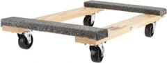 PRO-SOURCE - 900 Lb Capacity Hardwood Furniture Dolly - 30" Long x 18" Wide x 4-1/2" High, 3" Wheels - USA Tool & Supply