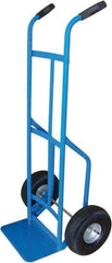 PRO-SOURCE - 600 Lb Capacity 47" OAH Hand Truck - 8 x 14" Base Plate, Dual Grip Handle, Steel, Full Pneumatic Wheels - USA Tool & Supply