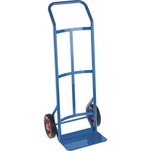 PRO-SOURCE - 500 Lb Capacity 45" OAH Hand Truck - 8 x 14" Base Plate, Continuous Swept Back Handle, Steel, Solid Rubber Wheels - USA Tool & Supply