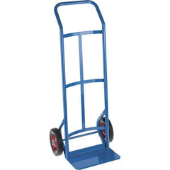 PRO-SOURCE - 500 Lb Capacity 45" OAH Hand Truck - 8 x 14" Base Plate, Continuous Swept Back Handle, Steel, Solid Rubber Wheels - USA Tool & Supply