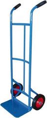 PRO-SOURCE - 500 Lb Capacity 47" OAH Hand Truck - 8 x 14" Base Plate, Dual Grip Handle, Steel, Solid Rubber Wheels - USA Tool & Supply