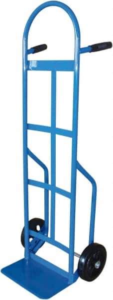 PRO-SOURCE - 800 Lb Capacity 53" OAH Hand Truck - 8 x 14" Base Plate, High Back Dual Grip Handle, Cast Iron, Mold-On Rubber Wheels - USA Tool & Supply