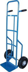 PRO-SOURCE - 800 Lb Capacity 53" OAH Hand Truck - 8 x 14" Base Plate, High Back Dual Grip Handle, Steel, Semi-Pneumatic Wheels - USA Tool & Supply