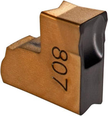 Iscar - TAGN3 C IC807 Grade, 0.12" Cutting Width, Carbide Cutoff Insert - Neutral Lead Angle, 0.0079" Cnr Rad, TiN/TiAlN Coated, Single End - USA Tool & Supply