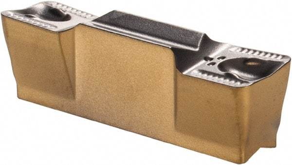 Iscar - 5008GRIP Y Grade IC808, 5mm Cutting Width Carbide Grooving Insert - 3mm Max Depth of Cut, Neutral, 0.8mm Corner Radius, TiAlN Finish - USA Tool & Supply