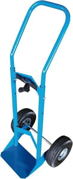 PRO-SOURCE - 500 Lb Capacity 48" OAH Cylinder Hand Truck - 7-1/2 x 14" Base Plate, Swept Back Handle, Steel, Full Pneumatic Wheels - USA Tool & Supply