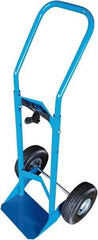 PRO-SOURCE - 500 Lb Capacity 48" OAH Cylinder Hand Truck - 7-1/2 x 14" Base Plate, Swept Back Handle, Steel, Full Pneumatic Wheels - USA Tool & Supply