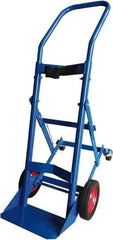 PRO-SOURCE - 500 Lb Capacity 48" OAH Cylinder Hand Truck - 7-1/2 x 14" Base Plate, Swept Back Handle, Steel, Semi-Pneumatic Wheels - USA Tool & Supply