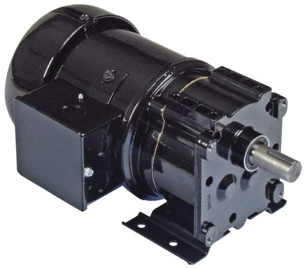 Bison Gear - 230 Volt, 17 RPM, 102.4:1 Gear Ratio, Parallel Gearmotor - 350 Torque, 1/4 hp, TENV Enclosure - USA Tool & Supply