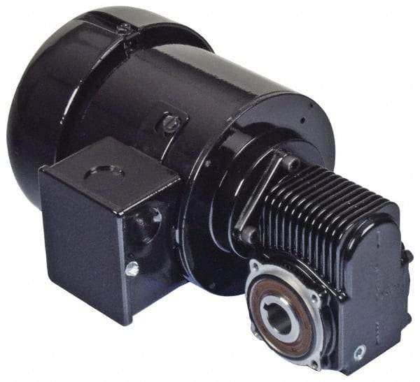 Bison Gear - 115/230 Volt, 330 RPM, 5.2:1 Gear Ratio, Right Angle Gearmotor - 32 Frame, 30 Torque, TEFC Enclosure - USA Tool & Supply