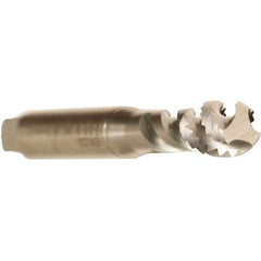 Emuge - M4x0.50 Metric Fine 3 Flute 6G Bottoming Spiral Flute Tap - Cobalt, Bright Finish, 63mm OAL, Right Hand Flute, Right Hand Thread, Series Enorm - Exact Industrial Supply