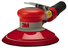 3M - 12,000 OPM, 17 CFM Air Consumption, 90 psi Air Pressure, Palm Air Orbital Sander - Round Pad, 3/8" Inlet - USA Tool & Supply