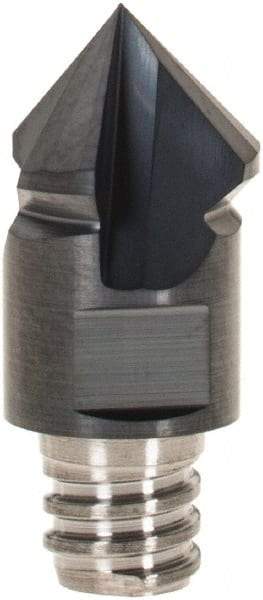 Iscar - MM EDF Grade IC908 Carbide Chamfer Milling Tip Insert - TiAlN Finish, 3 Flutes, 11.6mm Cutting Diam, 16.5mm Extension - USA Tool & Supply