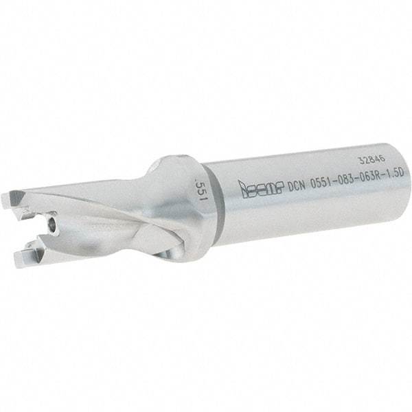 Iscar - 0.551" to 0.567" Diam, 1.5xD, 0.83" Max Depth, 5/8" Shank Diam, 3.51" OAL, Replaceable-Tip Drill - FCP, ICK, ICK-2M, ICM, ICN, ICP, iCP-2M Insert, 14 Seat Size, 93845733 Toolholder, Series SumoCham - USA Tool & Supply