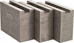 Abbott Workholding Products - 1.5mm x 60° Serrated Attachment, Square Soft Lathe Chuck Jaw - 3 Jaws, Aluminum, 63/64" Btw Mount Hole Ctrs, 4" Long x 1-1/2" Wide x 3" High, 0.5512" Groove, 0.4724" & 12mm Fastener - USA Tool & Supply
