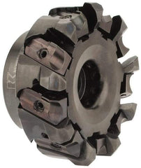Kennametal - 3" Cut Diam, 1" Arbor Hole, 5mm Max Depth of Cut, 43° Indexable Chamfer & Angle Face Mill - 9 Inserts, OF.T 07L6... Insert, Right Hand Cut, 9 Flutes, Through Coolant, Series KSOM - USA Tool & Supply