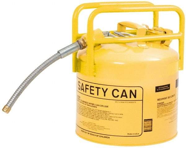 Eagle - 5 Gal Galvanized Steel Type II DOT Safety Can - 15-3/4" High x 12-1/2" Diam, Yellow - USA Tool & Supply