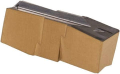 Iscar - 318020GIP Grade IC807, 3.18mm Cutting Width Carbide Grooving Insert - 13mm Max Depth of Cut, Neutral, 0.2mm Corner Radius, TiAlN Finish - USA Tool & Supply
