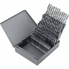 Chicago-Latrobe - 0.04 to 0.228", 118° Point, Bright Finish, High Speed Steel Screw Machine Length Drill Bit Set - USA Tool & Supply