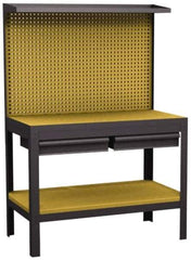 Value Collection - 42 Wide x 21-1/2" Deep x 60" High, Wood Workbench - Low Density Fiber Board Top, Fixed Legs - USA Tool & Supply