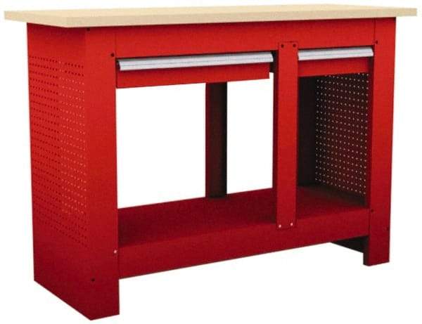 Value Collection - 54 Wide x 20-13/16" Deep x 37-1/4" High, Fiberboard Workbench - Straight Edge, Fixed Legs - USA Tool & Supply
