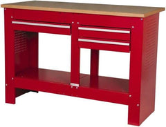 Value Collection - 54 Wide x 23-1/8" Deep x 37-1/4" High, Fiberboard Workbench - Straight Edge, Fixed Legs - USA Tool & Supply