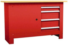 Value Collection - 60 Wide x 24" Deep x 37-1/4" High, Fiberboard Workbench - Straight Edge, Fixed Legs - USA Tool & Supply