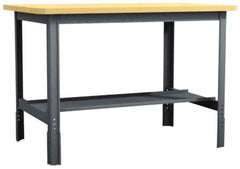 Value Collection - 60 Wide x 24" Deep x 29" High, Flakeboard Workbench - Comfort Edge, Adjustable Height Legs - USA Tool & Supply