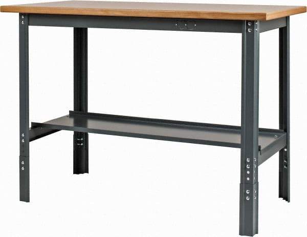 Value Collection - 48 Wide x 24" Deep x 29" High, Flakeboard Workbench - Comfort Edge, Adjustable Height Legs - USA Tool & Supply