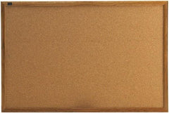 Quartet - 36" Wide x 24" High Open Cork Bulletin Board - Natural (Color) - USA Tool & Supply
