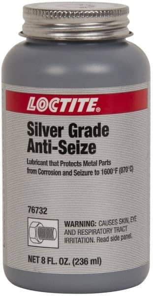 Loctite - 8 oz Can High Temperature Anti-Seize Lubricant - Silver Colored, 1,600°F, Silver Colored, Water Resistant - USA Tool & Supply