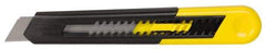 Stanley - Snap Utility Knife - 4.33" Blade, Yellow Handle, 1 Blade Included - USA Tool & Supply