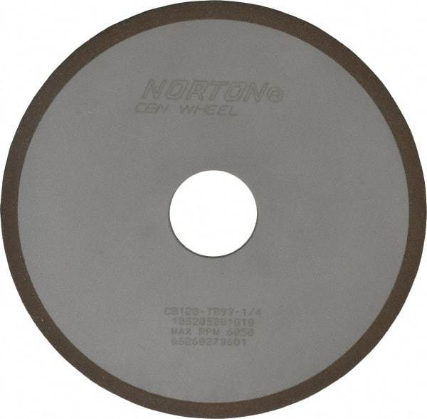 Norton - 6" Diam x 1-1/4" Hole x 1/8" Thick, 120 Grit Surface Grinding Wheel - CBN, Type 1A1, Fine Grade, Resinoid Bond - USA Tool & Supply