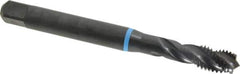 Emuge - M10x1.50 Metric Coarse 3 Flute 6H Modified Bottoming Spiral Flute Tap - Cobalt, Oxide Finish, 100mm OAL, Right Hand Flute, Right Hand Thread, Series Enorm-VA - USA Tool & Supply